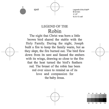 Bronner’s Robin text/spot variant.
