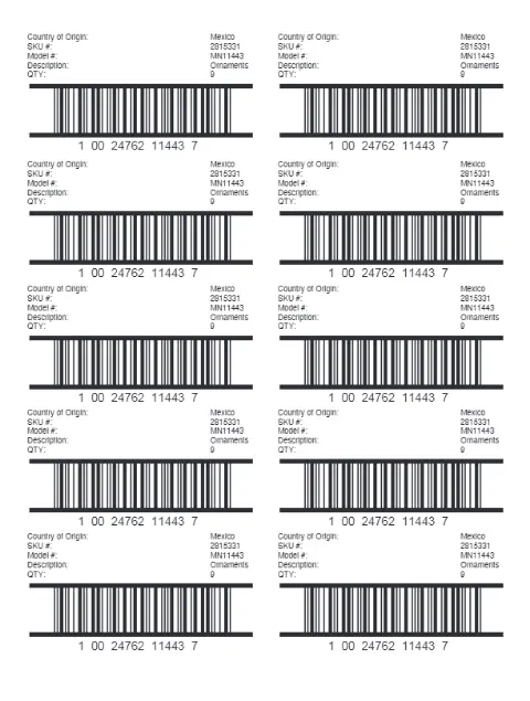 Menards Packaging Labels