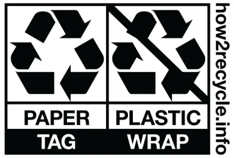 Paper tag + plastic wrap construction