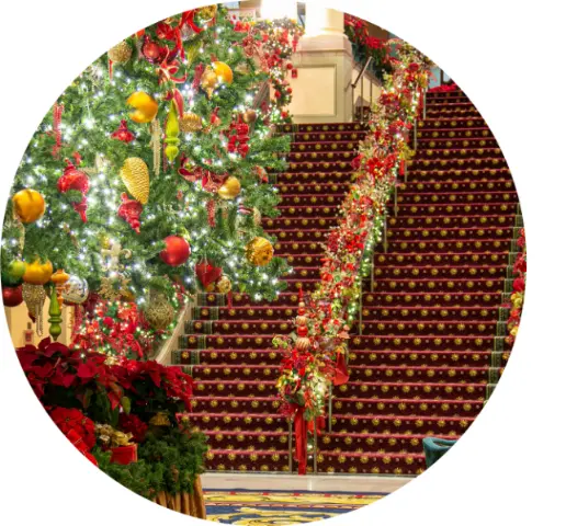 Holiday Grand Staircase ball reference/art.